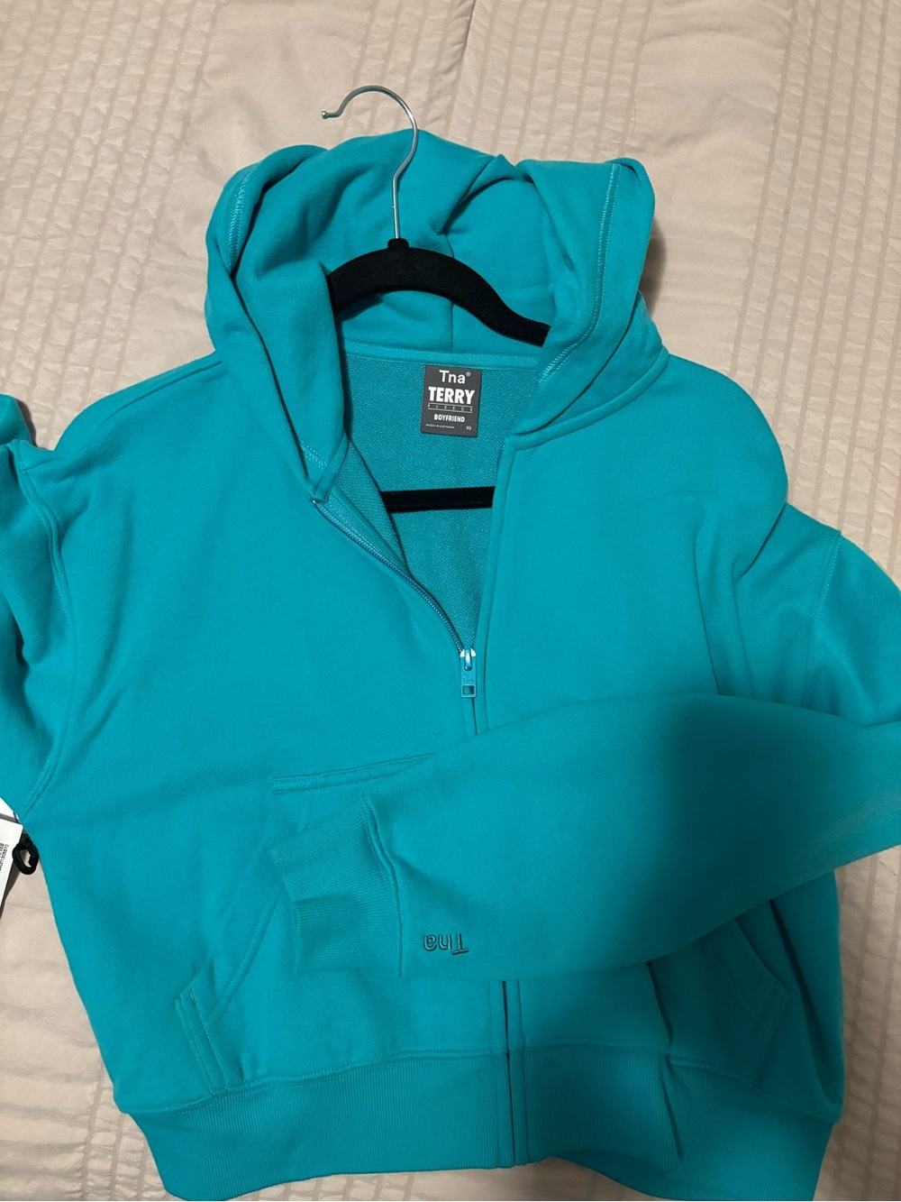 TNA cozy terry bf boxy zip